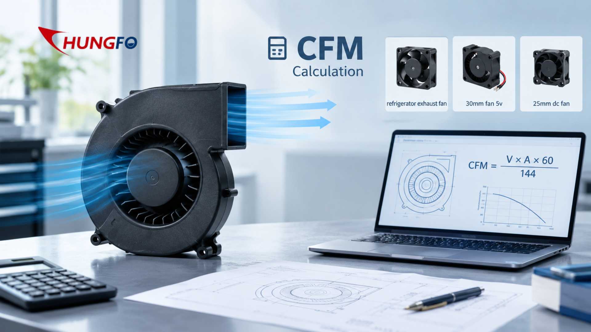 如何计算塑料离心风扇外壳所需的 CFM 风量？